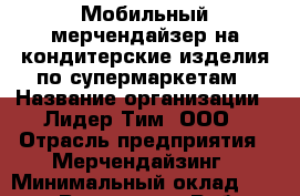 Мобильный мерчендайзер на кондитерские изделия по супермаркетам › Название организации ­ Лидер Тим, ООО › Отрасль предприятия ­ Мерчендайзинг › Минимальный оклад ­ 27 800 - Все города Работа » Вакансии   . Алтайский край,Алейск г.